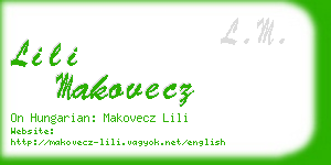 lili makovecz business card